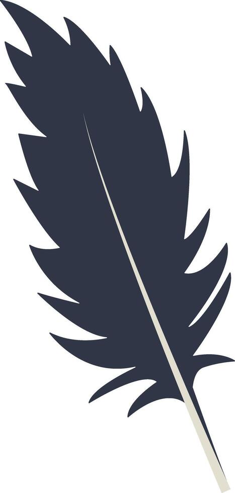 Curve Bird Feather Silhouette. Flat Illustration vector