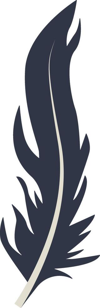 Curve Bird Feather Silhouette. Soft Plumage Silhouette vector