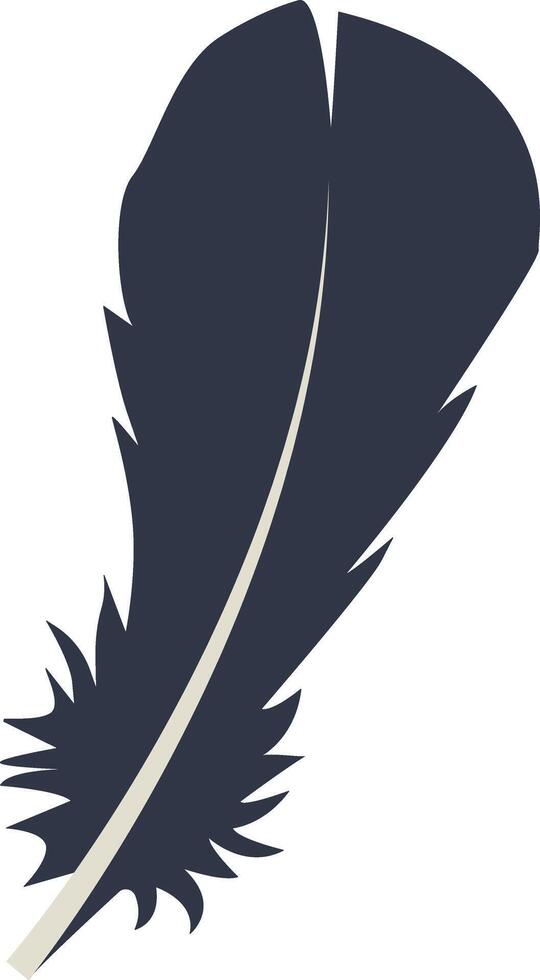 Curve Bird Feather Silhouette, Soft Plumage Silhouette vector