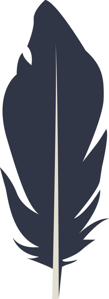 Curve Bird Feather Silhouette, Soft Plumage Silhouette. Isolated on White Background vector