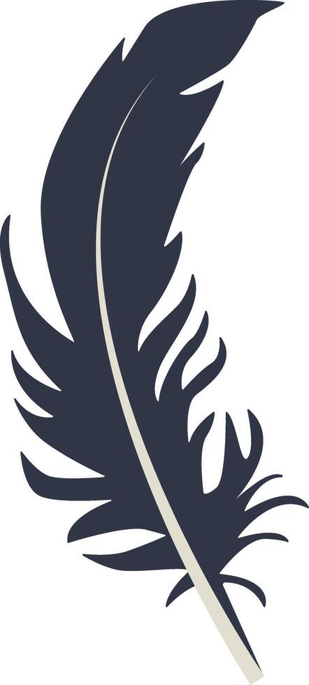 Bird Plumage Silhouette Isolated on White Background. vector