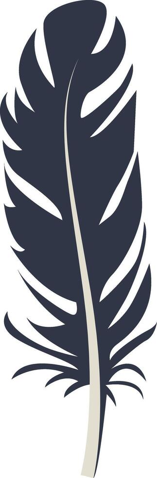Bird Plumage Silhouette Isolated on White Background vector