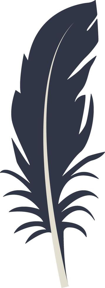 Bird Plumage Silhouette on White Background. vector
