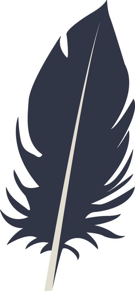 Bird Plumage Silhouette, Isolated on White Background. vector