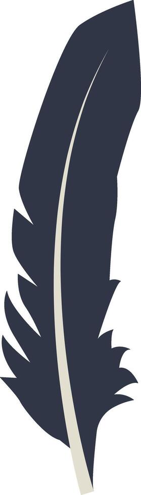 Bird Plumage Silhouette. Isolated on White Background. vector