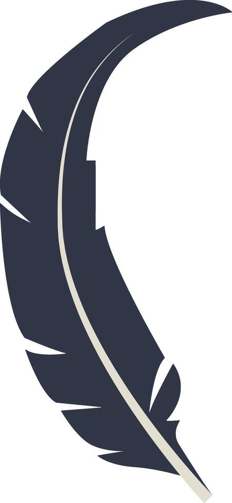 Bird Plumage Silhouette with Simple Design. vector