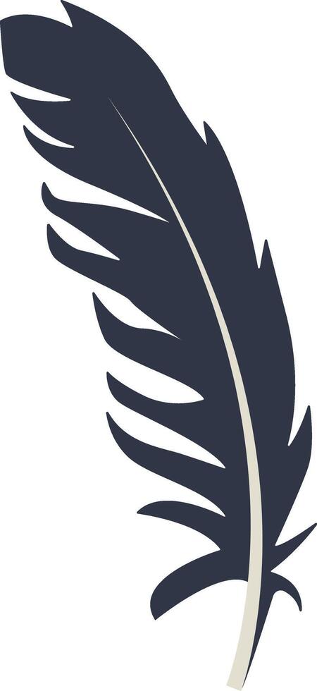 Silhouette of Bird Plumage in Simple Shape. vector