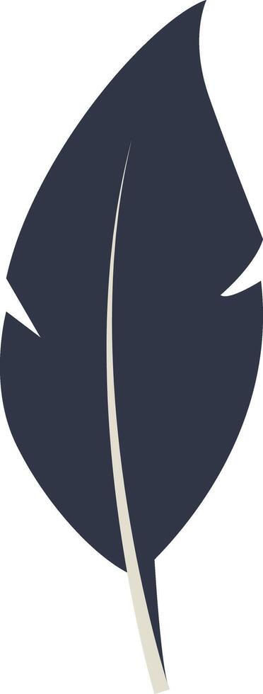 Silhouette of a Curve Bird Feather. vector