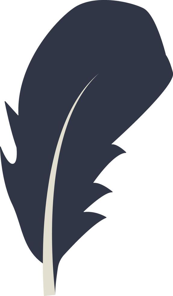 Silhouette of a Bird Feather. Design Element. vector