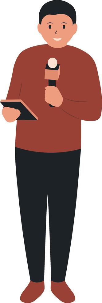 Professional Journalist Illustration with Flat Design vector