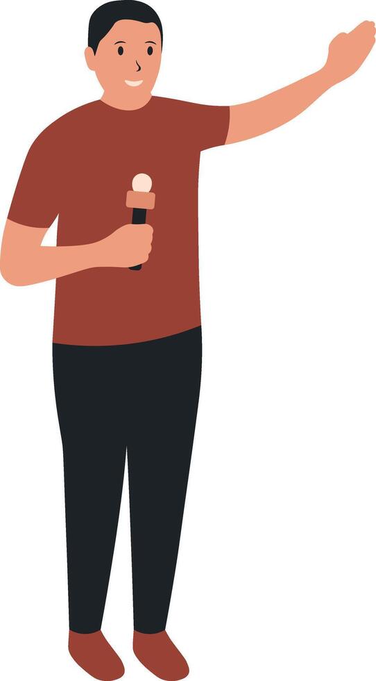 Professional Journalist Illustration in Flat Design vector