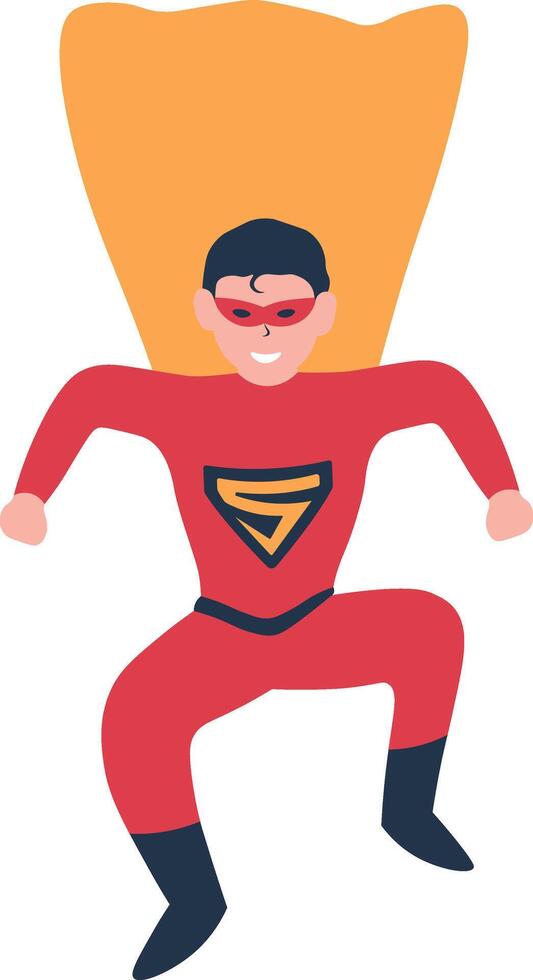 Male Superhero Illustration with Cartoon Design vector