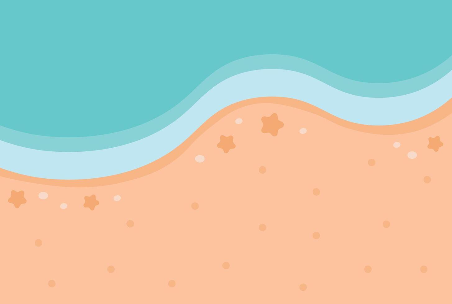 Summer Beach Background Illustration with Flat Design. vector