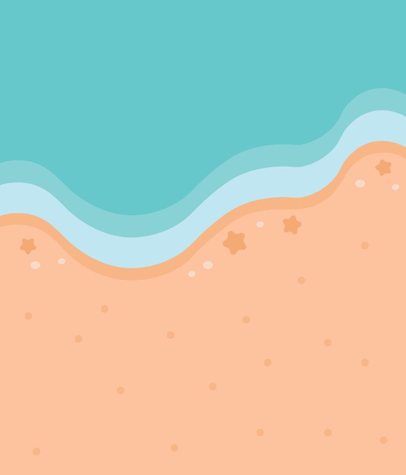 Summer Beach Background Illustration with Cartoon Concept. vector