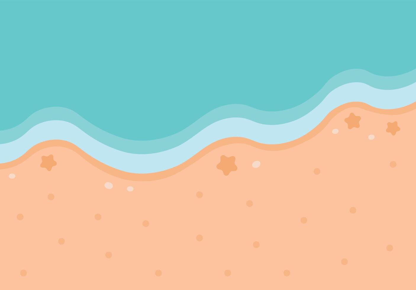 Summer Beach Background Illustration in Cartoon Design. vector