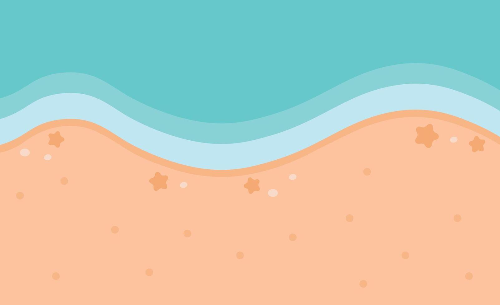 Summer Beach Background Illustration in Cartoon Style. vector