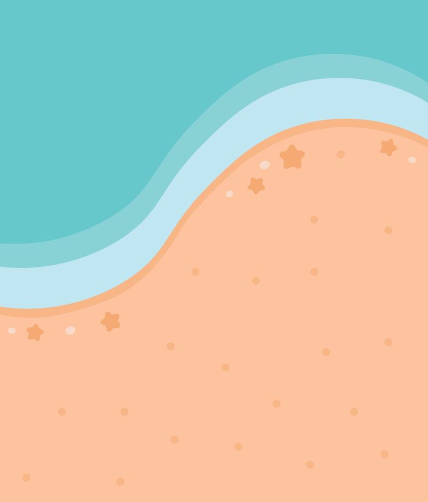 Summer Beach Background Illustration in Cartoon Style vector