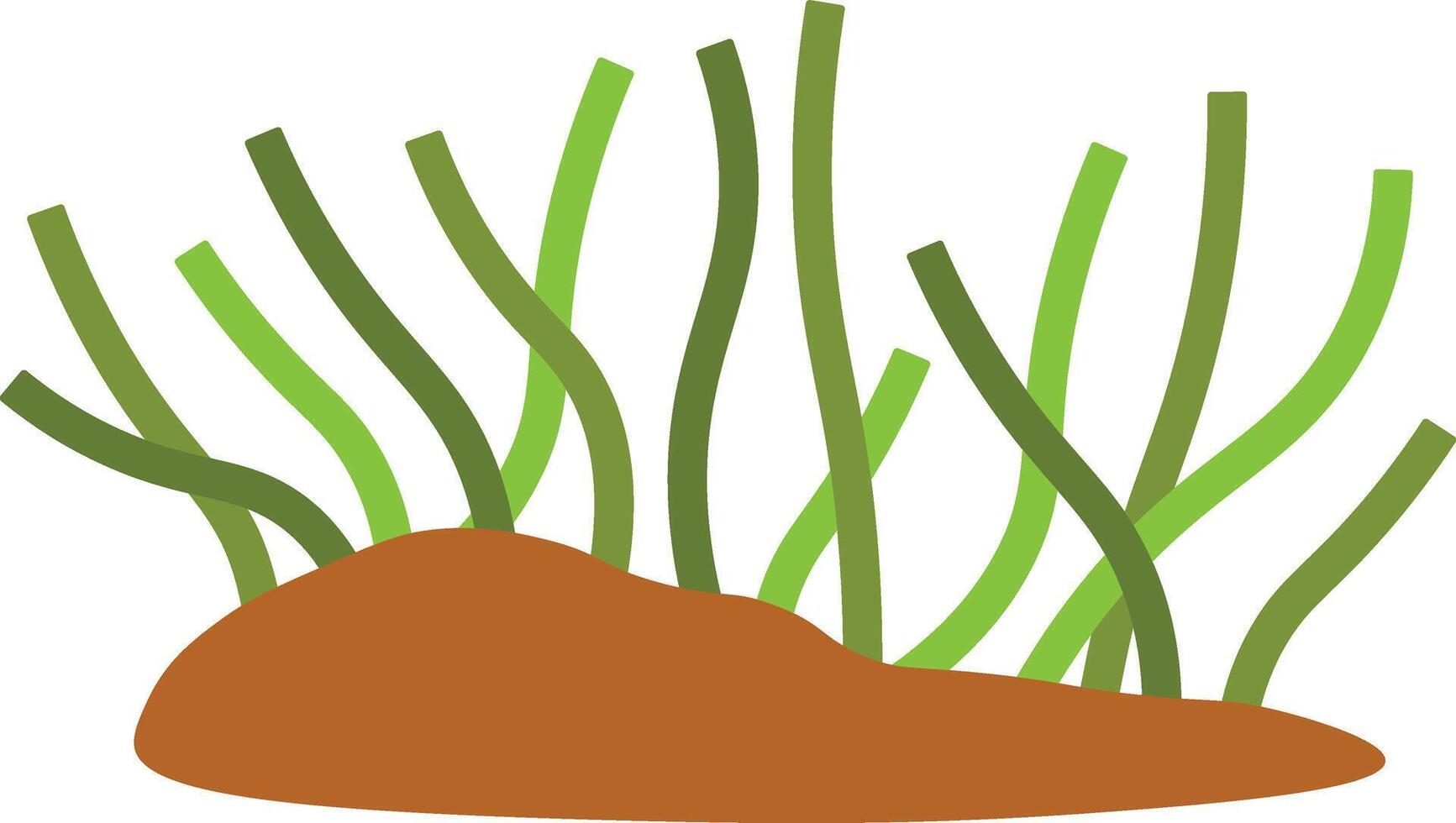 Grass Border Decorative. Isolated on White Background. vector