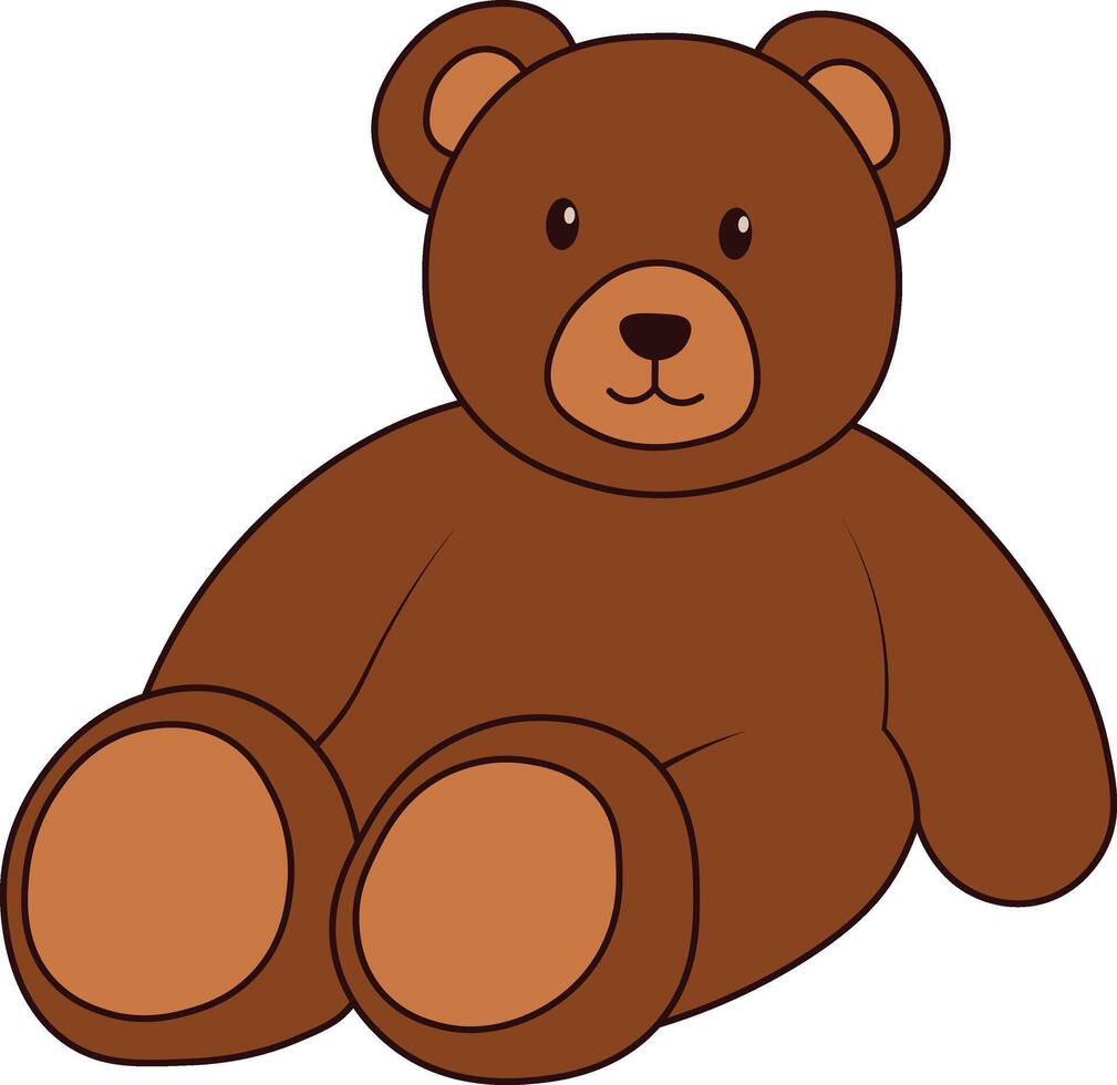 Cute Bear Illustration with Cartoon Design. vector