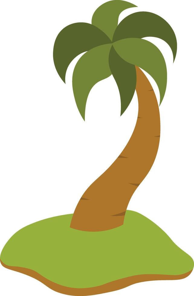 Tropical Palm Trees Illustration in Flat Design. Isolated on White Background vector