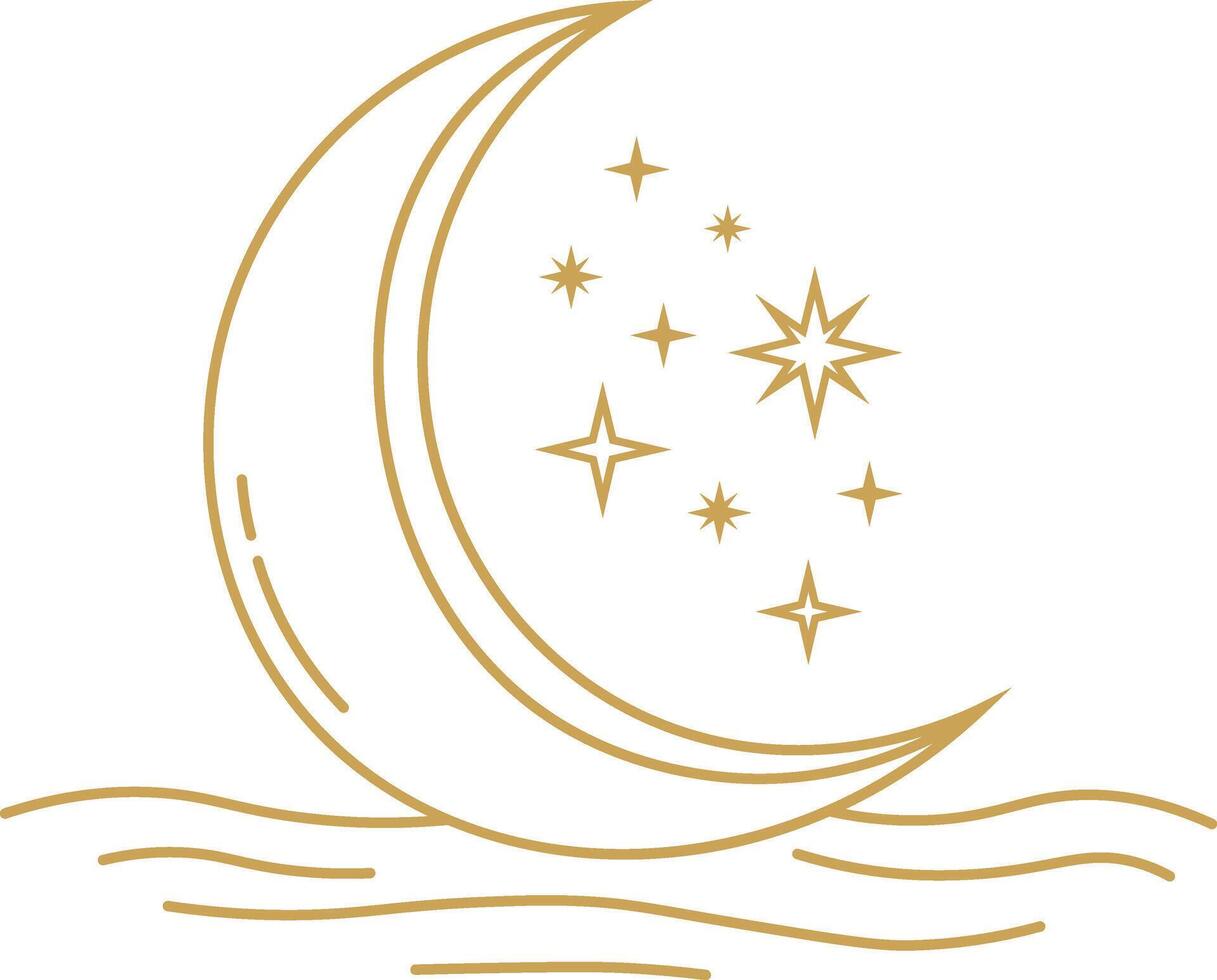 Mystical Celestial Illustration. Design Element vector