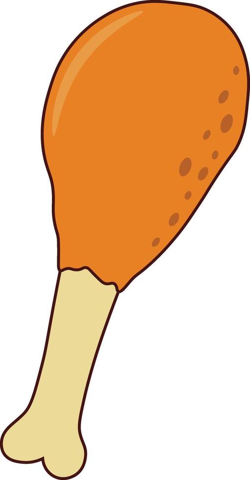Junk Food Doodle with Cartoon Design. Isolated on White Background. vector