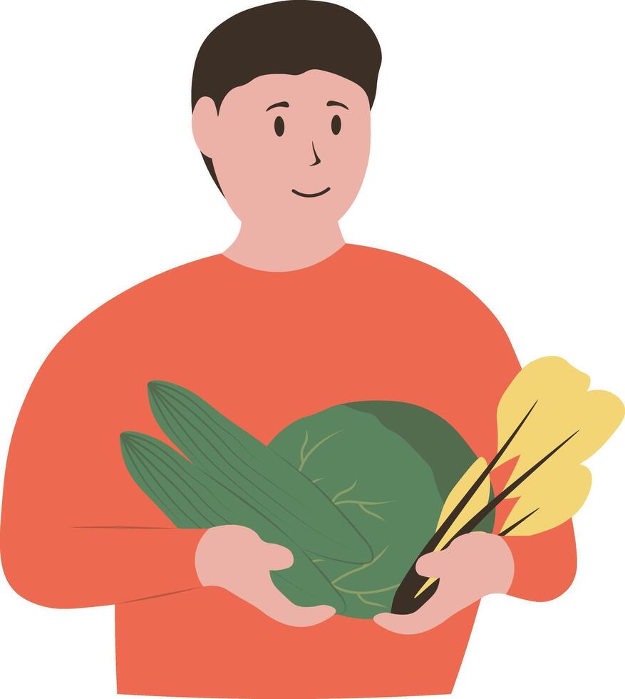 Vegetarian People Character. vector