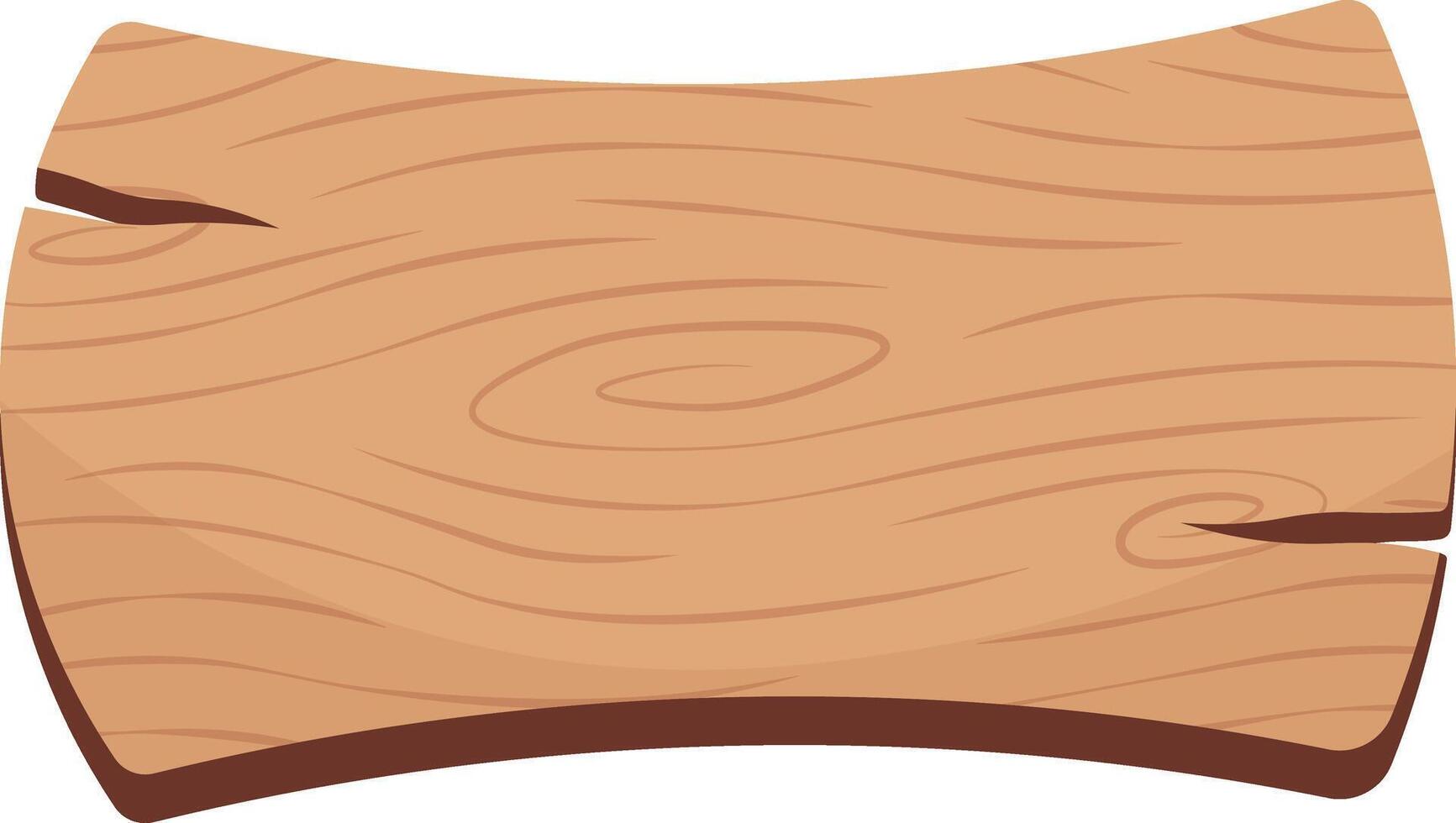 Wooden Sign Board Illustration with Cartoon Style. Isolated on White Background. vector