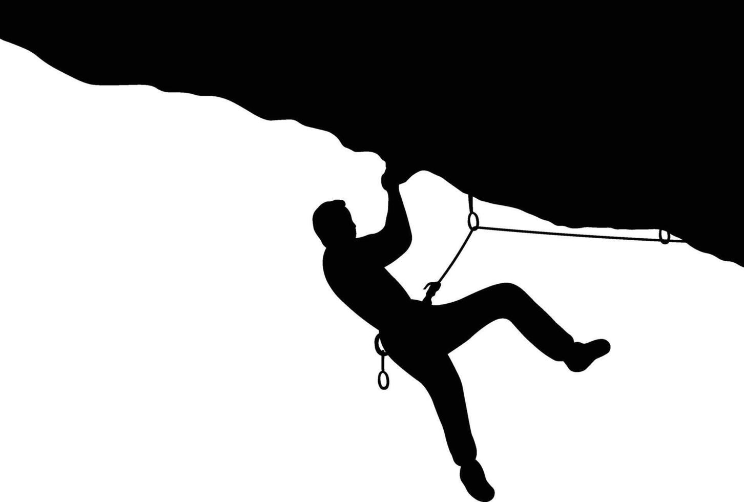 People Climbing Silhouette. Isolated on White Background vector