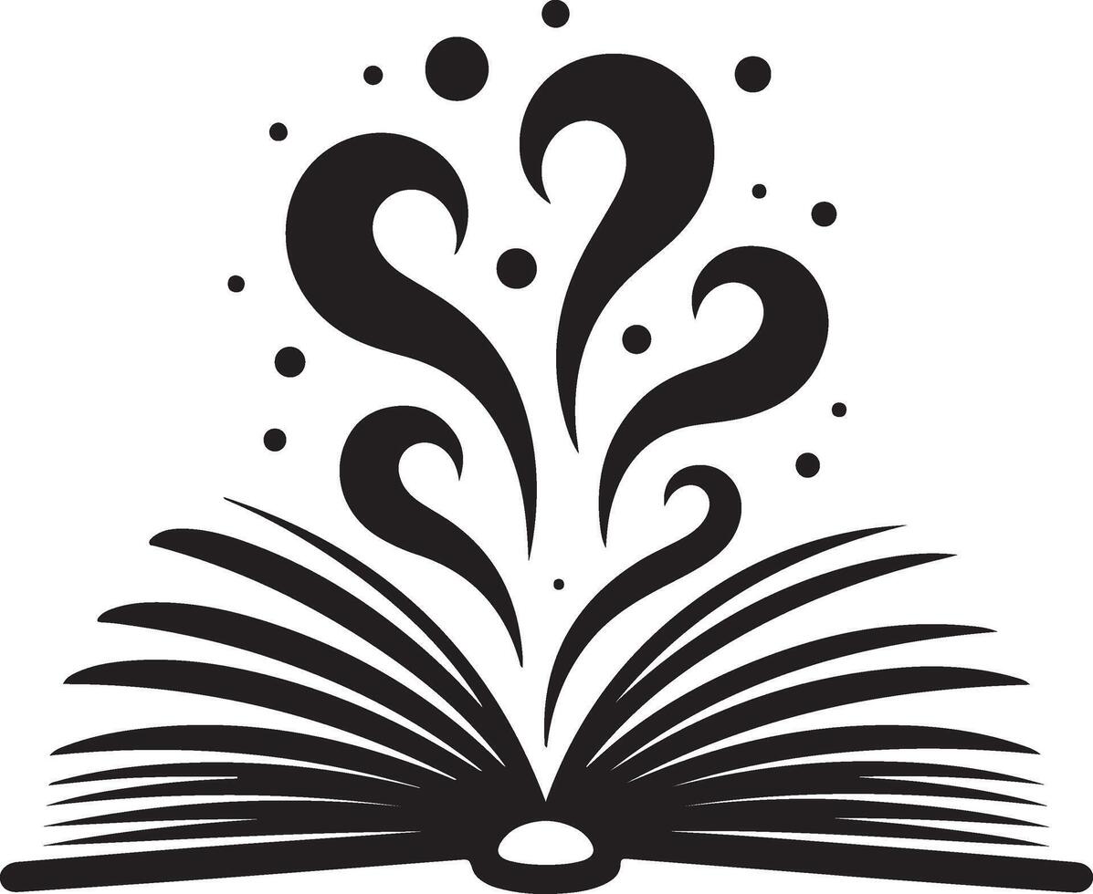 Magical open book with swirling energy and sparks vector