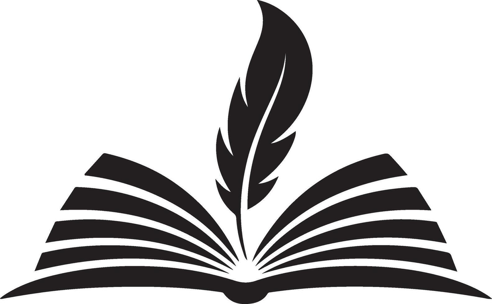 Open book with quill pen symbol vector