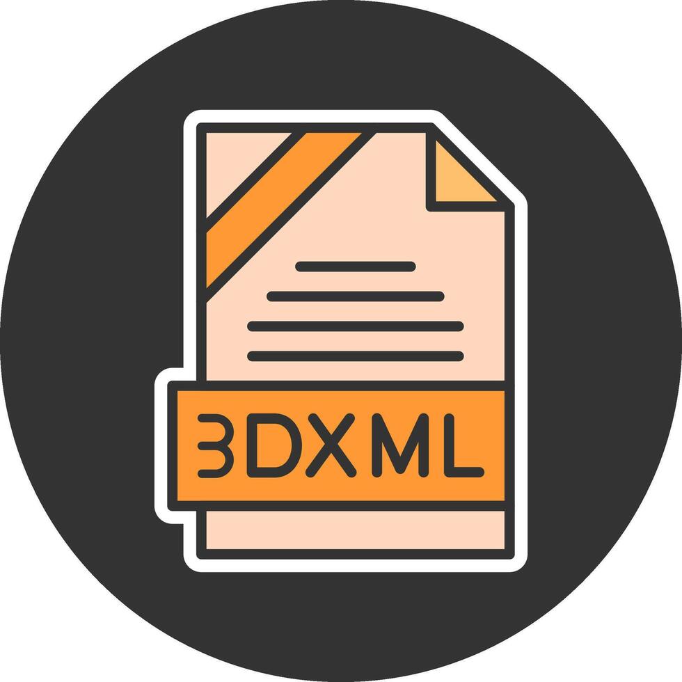 3dxml formato mínimo lleno gris circulo icono vector