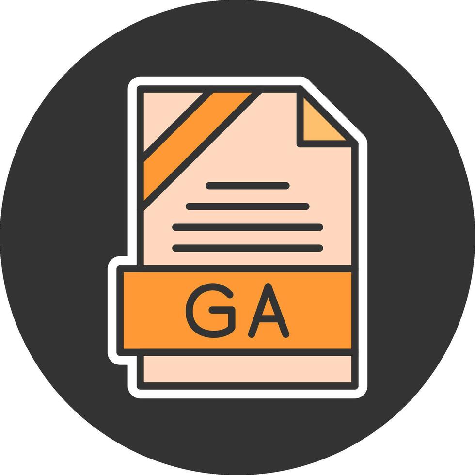 GA Format Minimal Filled Grey Circle Icon vector
