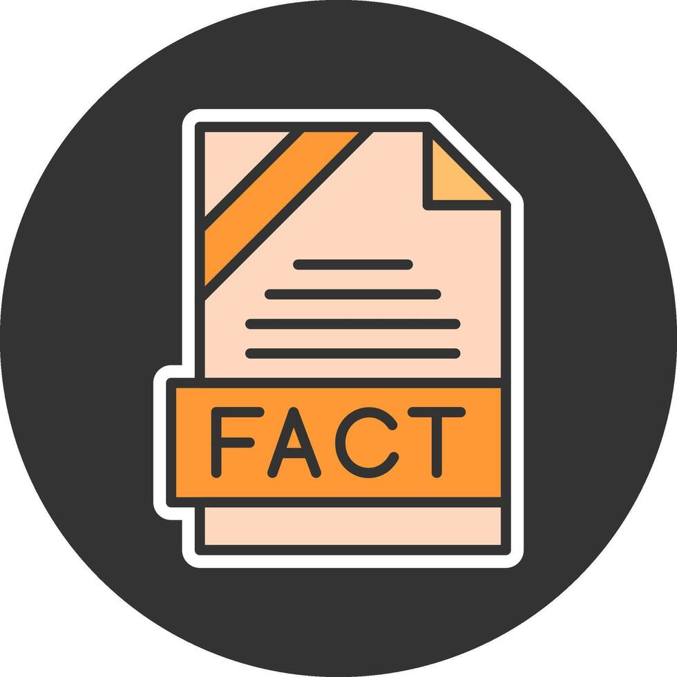 FACT Format Minimal Filled Grey Circle Icon vector