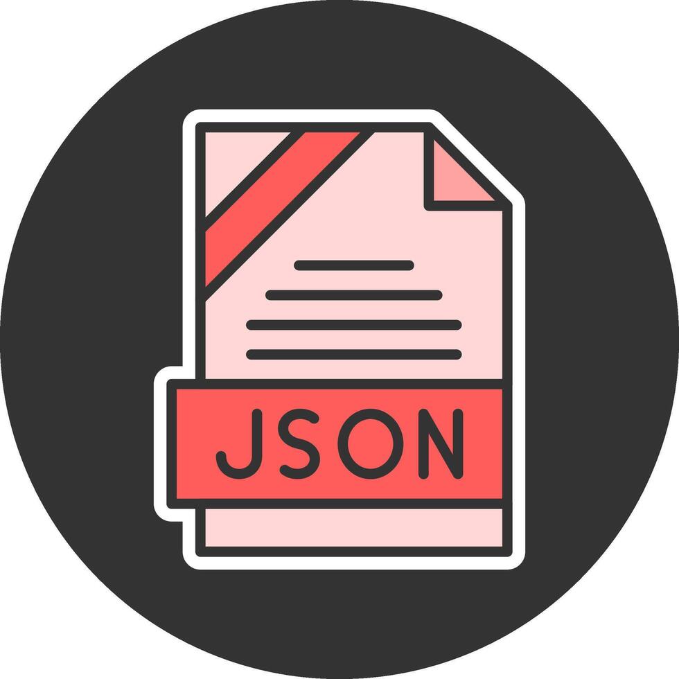 JSON Format Minimal Filled Grey Circle Icon vector