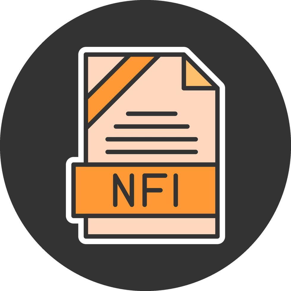 NFI Format Minimal Filled Grey Circle Icon vector