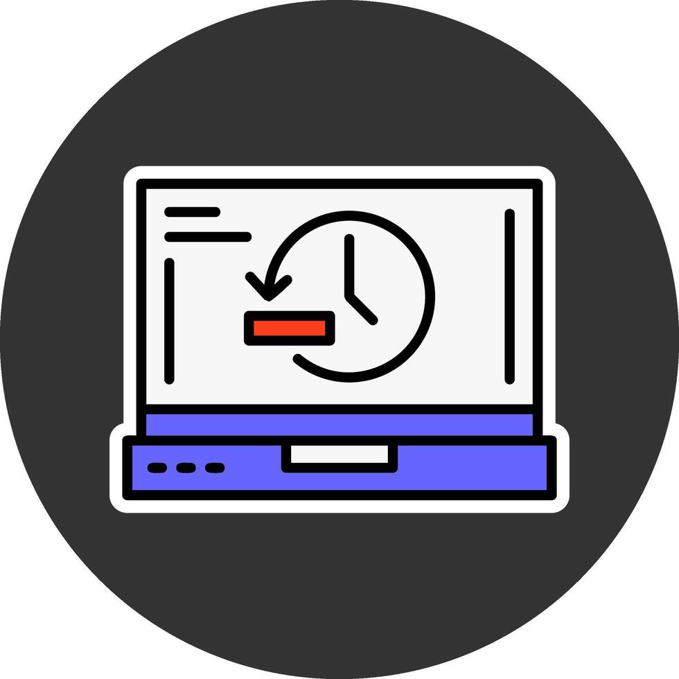 History Laptop Interface Minimal Filled Grey Circle Icon vector