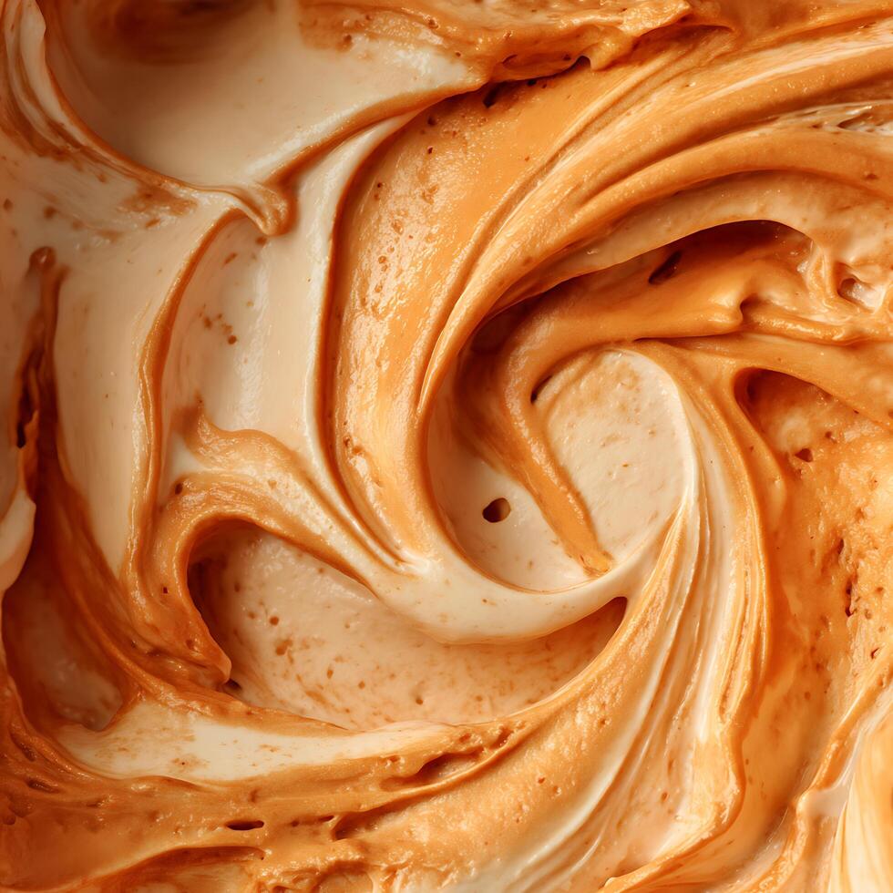 Swirls of Sweetness Capturing the Delightful Texture of Creamy Delights. photo