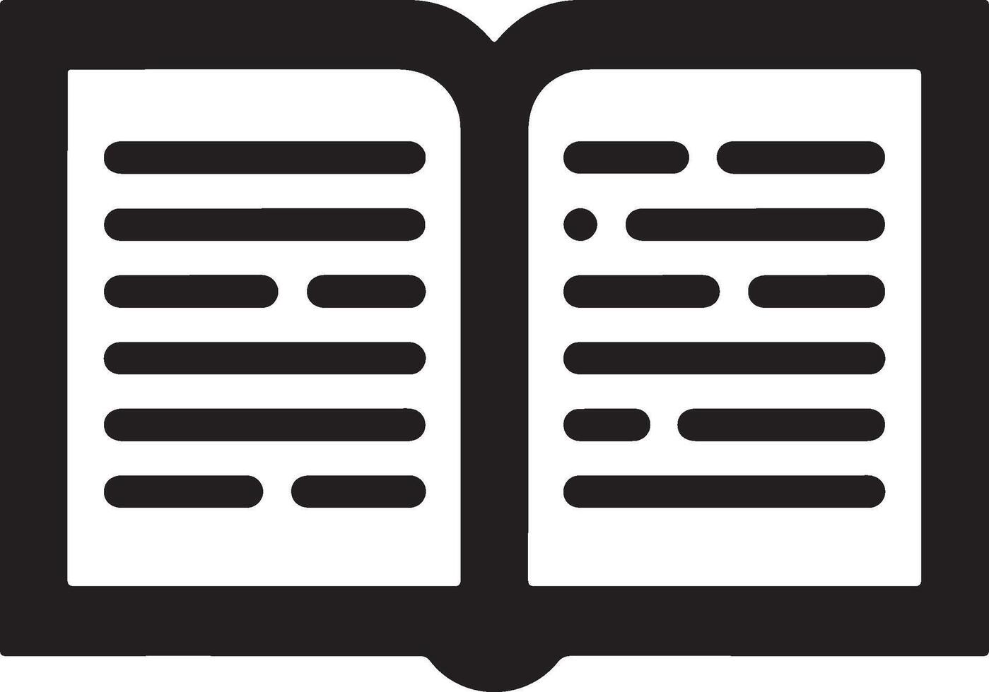 Open book icon with lines of text vector