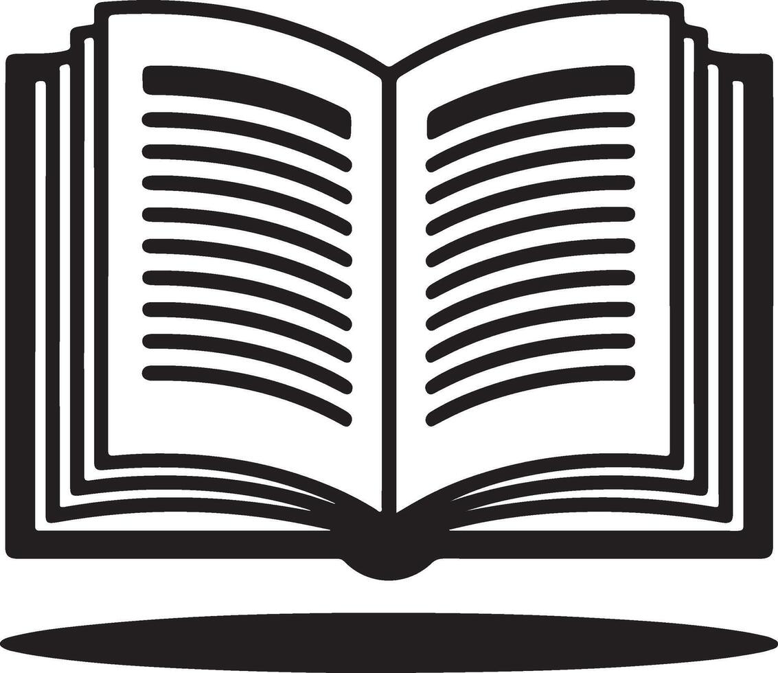 Open book silhouette with shadow vector