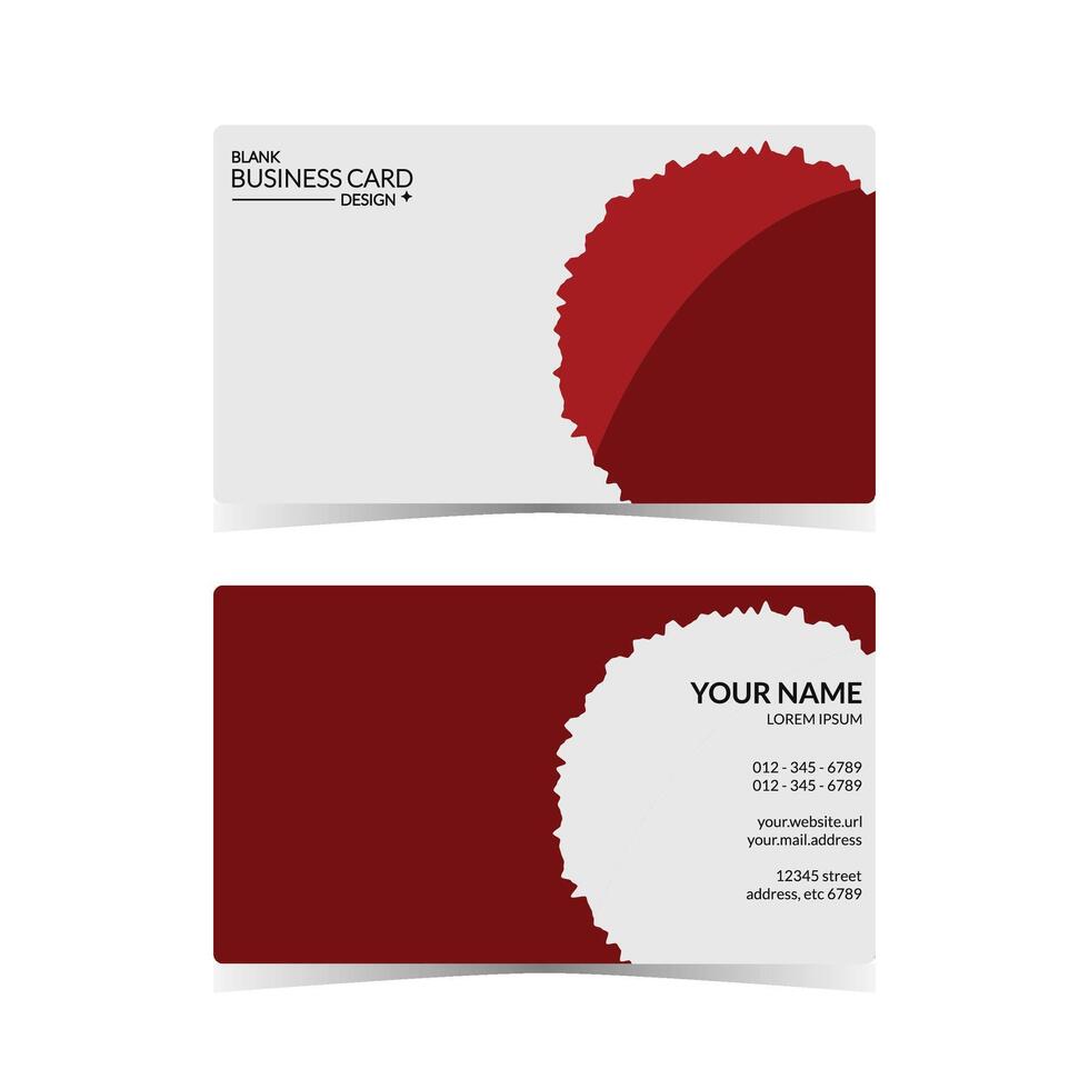 business card design template with bold red abstract art vector