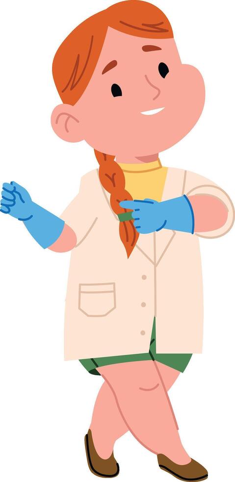 Smiling Scientist in Lab Coat vector