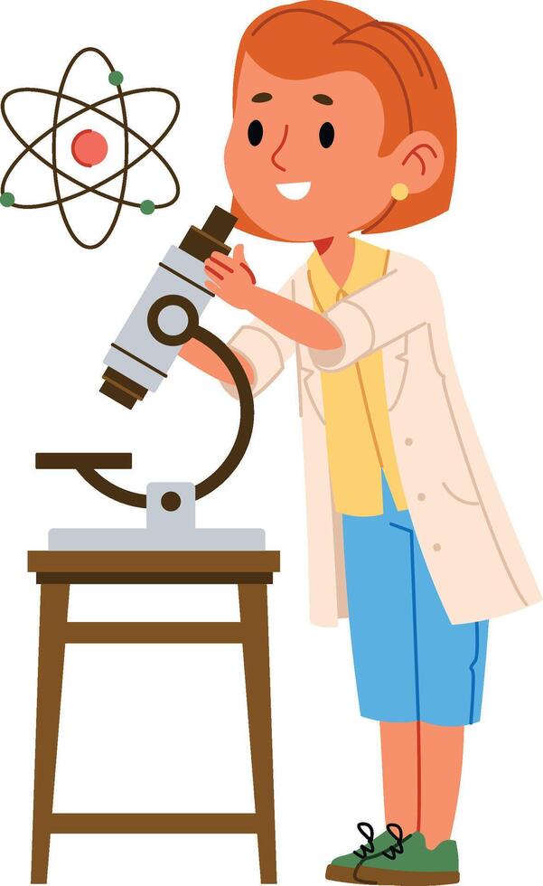 Scientist Using a Microscope vector
