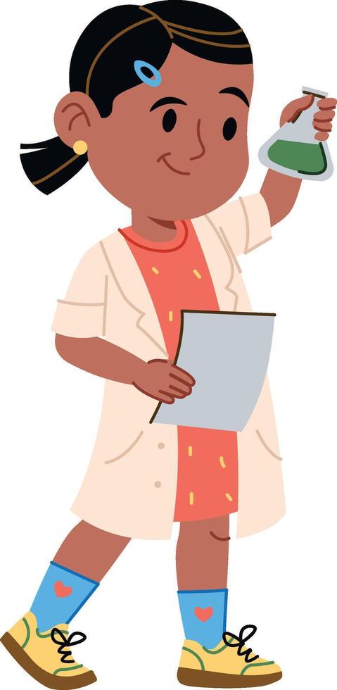 Young Scientist Holding Flask vector