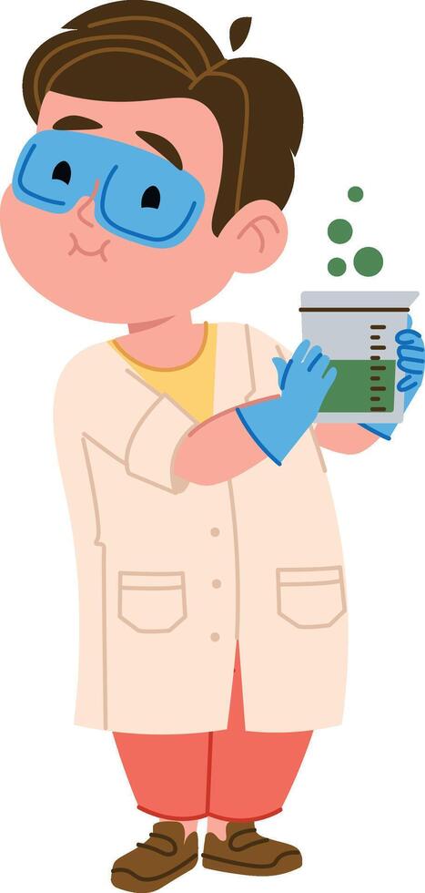 Scientist Holding Beaker vector
