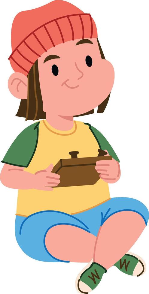 Boy Playing Game vector
