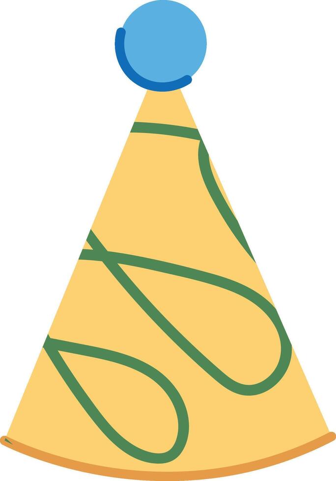 Party Hat with Swirling Lines vector