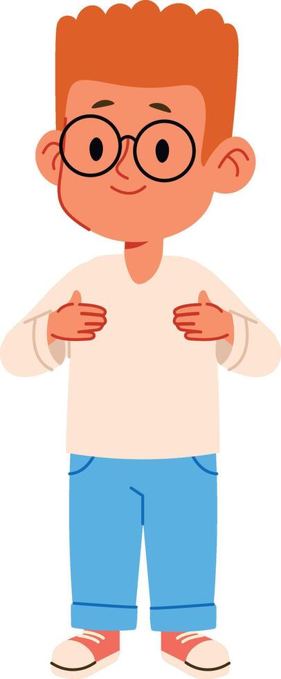 Boy with Glasses and Casual Outfit vector