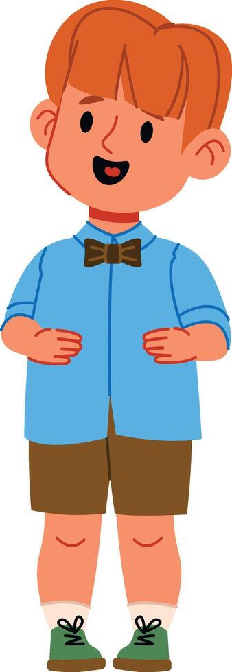Cheerful Boy in Casual Outfit Character vector