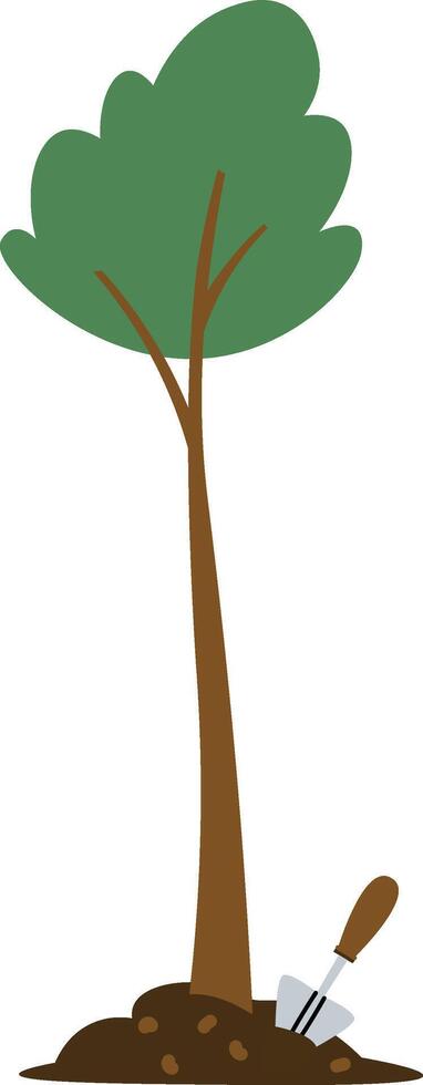 Tree Planting with Shovel vector